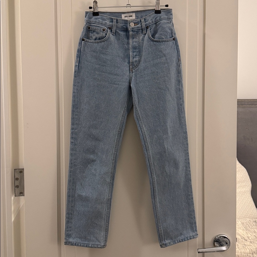 Still Here Tate Straight Leg in Vintage Blue Size 24 - Picture 7 of 10